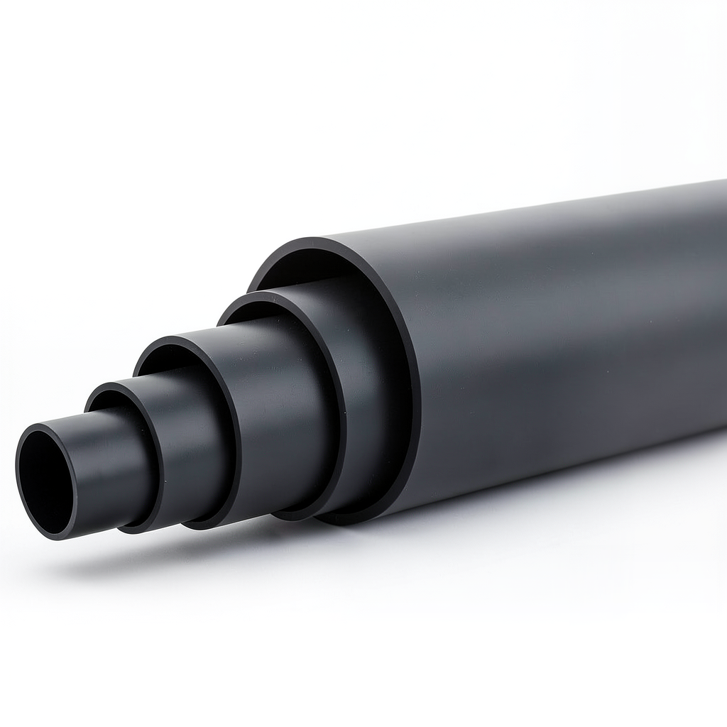 مواسير HDPE ضغط 10 بار PE 80 قطر خارجي 180 مم SDR 13.6 لون أسود