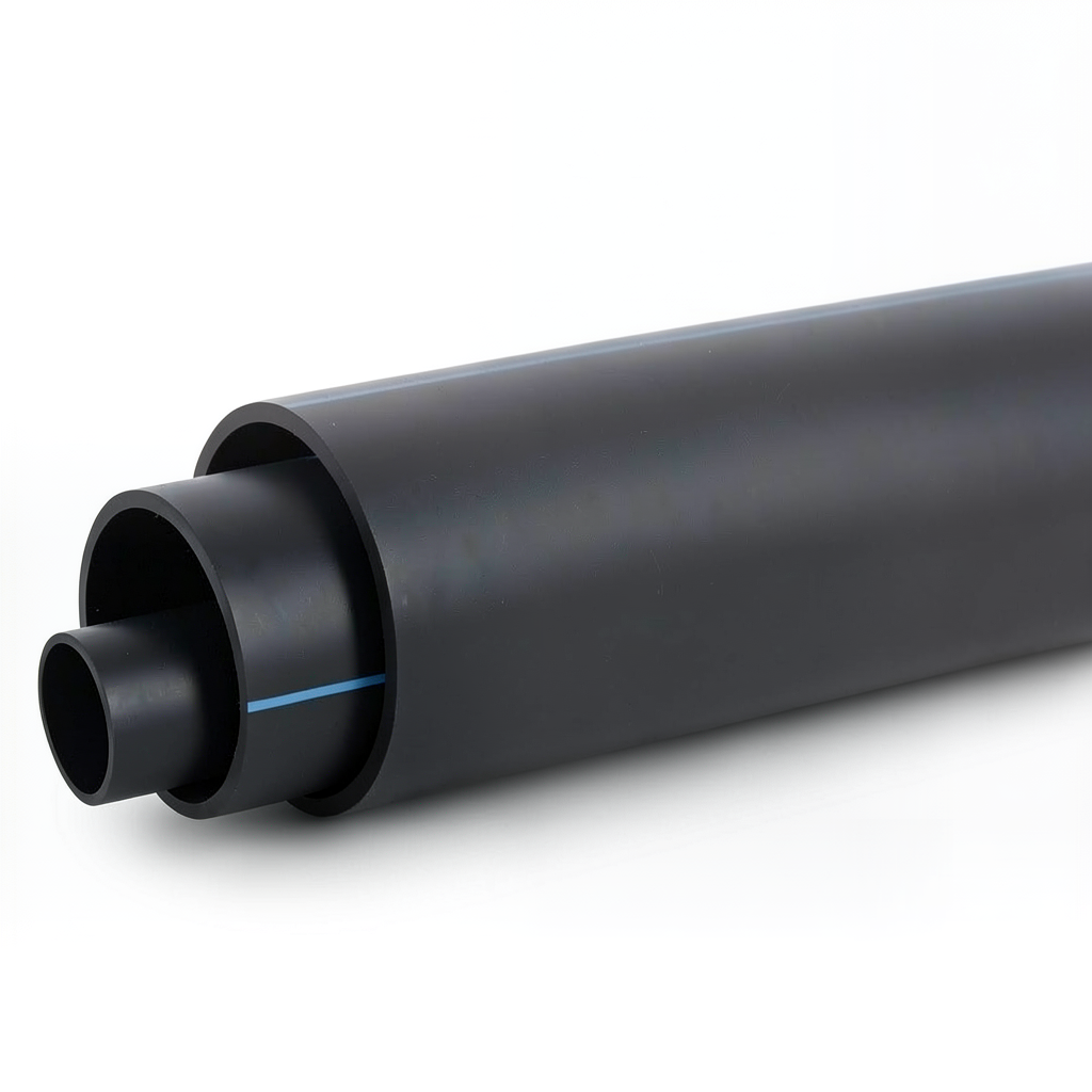 أنابيب HDPE ضغط 10 بار PE 80 قطر خارجي 200 مم SDR 13.6 لون أسود