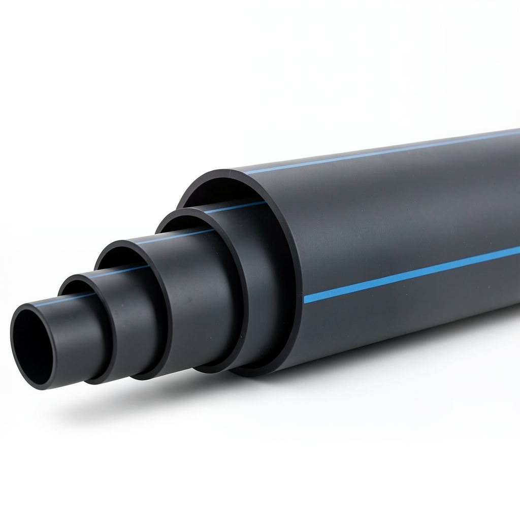 HDPE Polyethylene Pipe PN 10 Bar PE 80 Outside Diameter 225 mm SDR 13.6 Black