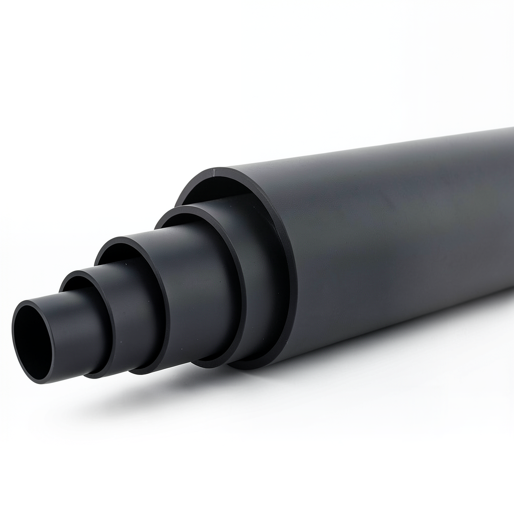 HDPE Polyethylene Pipe 10 Bar Pressure PE 80 250 mm OD SDR 13.6 Black