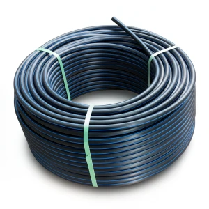 HDPE Plastic Coil Pipe PN 4 Bar PE 80 OD 140 mm SDR 41 Black with Blue Stripes