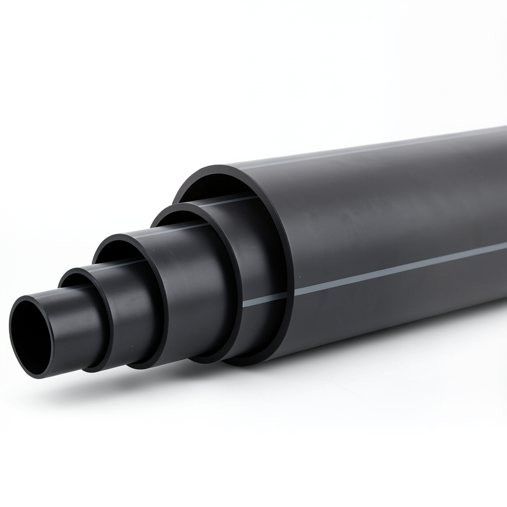 مواسير HDPE ضغط 10 بار PE 80 قطر 560 مم SDR 13.6 لون أسود