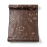 Italian Wallpaper Floral Design Brown Color, Size 10mx0.73m, Model 125010