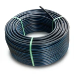 لفة أنابيب بلاستيك HDPE ضغط 4 بار PE 80 قطر خارجي 160 مم SDR 41 أسود مع خطوط زرقاء