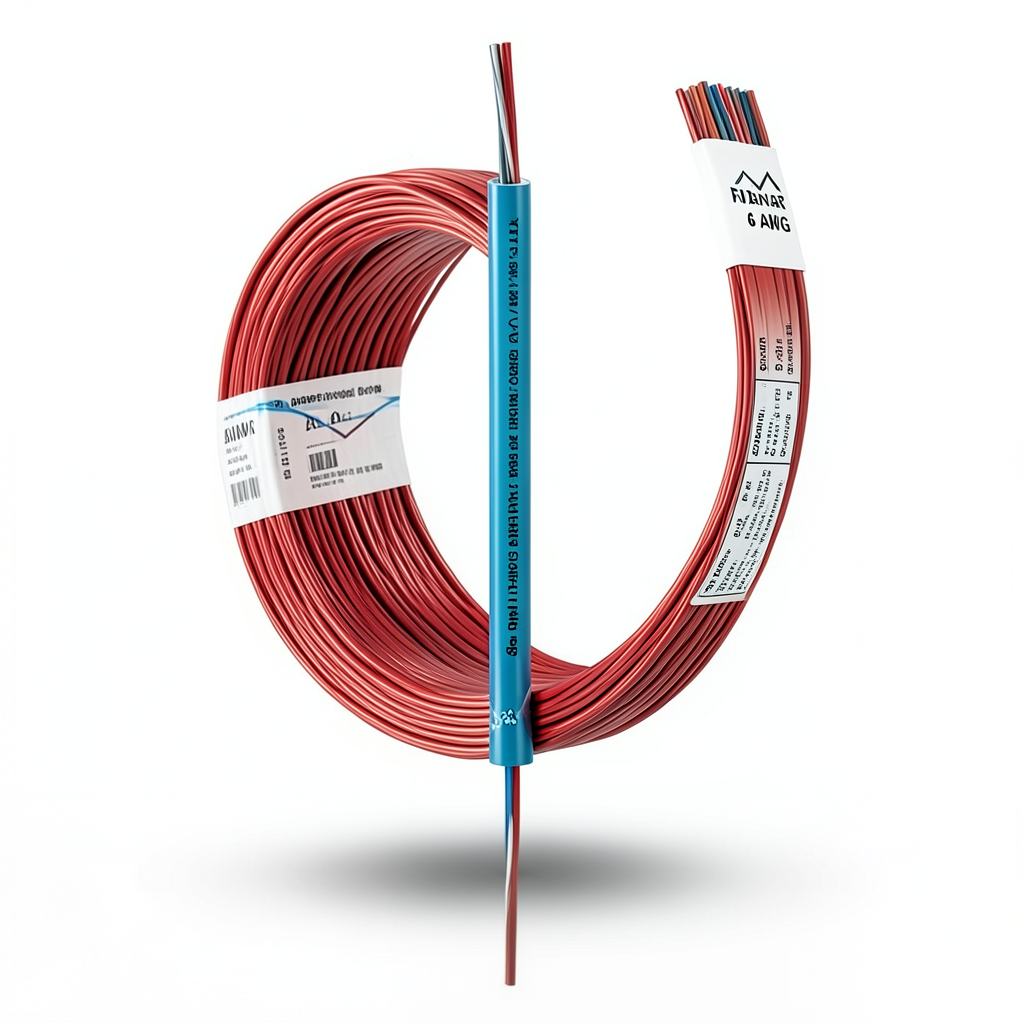 Single Core Stranded Copper AWM Wire 600V 6 AWG PVC Insulated Red 500ft | Al Fanar