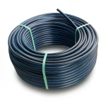 لفة أنابيب بلاستيك HDPE ضغط 4 بار PE 80 قطر خارجي 160 مم SDR 33 أسود مع خط أزرق