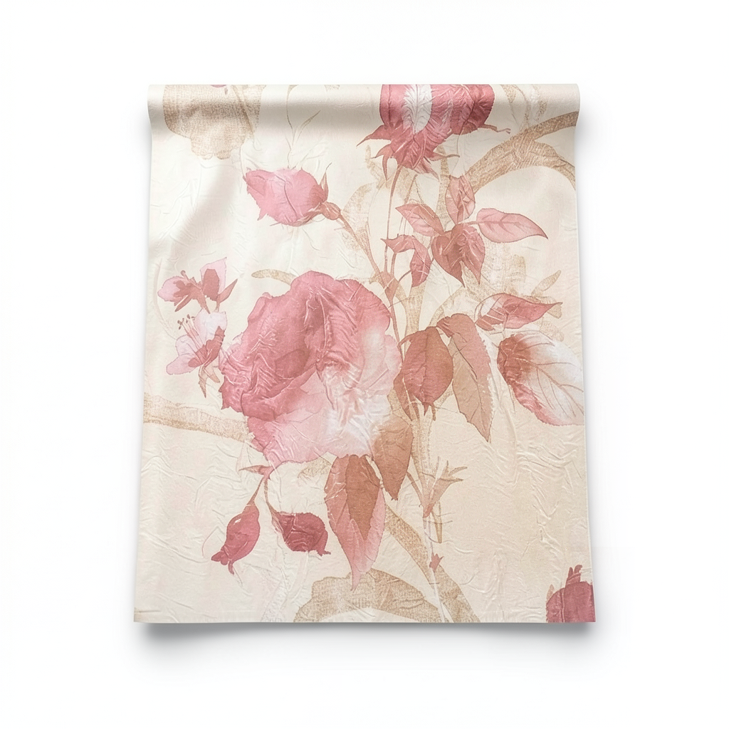 Floral Wall Covering 10m x 0.73m Light Beige, Model 4338