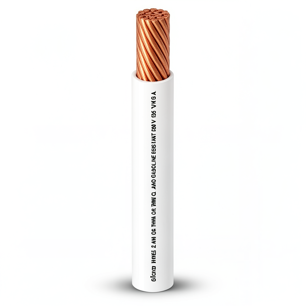 لفة سلك AWM نحاس مجدول 6 AWG 600 فولت عزل PVC أبيض طول 2500 قدم | شركة الفنار