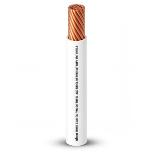 لفة سلك AWM نحاس مجدول 6 AWG 600 فولت عزل PVC أبيض طول 2500 قدم | شركة الفنار