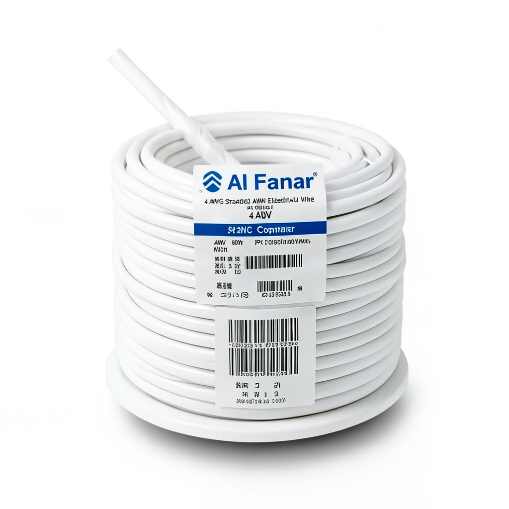 4 AWG Stranded Copper AWM Electrical Wire 600V PVC Insulated White 2500ft | Al Fanar