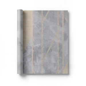 Italian Wall Covering 10m x 0.73m Gray with Beige, Model 44814