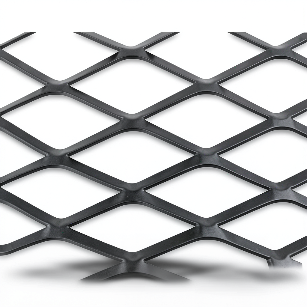 Hot Rolled Steel Expanded Metal Mesh 1.5 mm Thickness 1.22x3 m Black