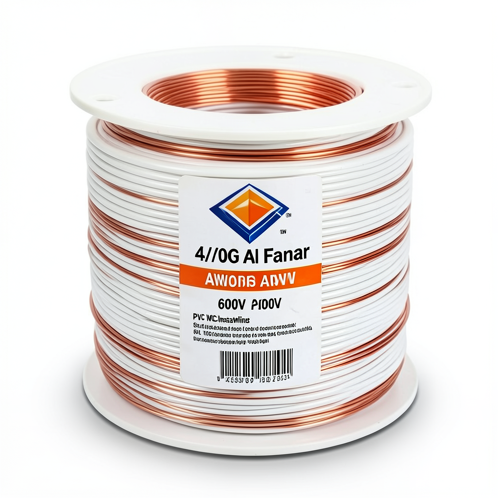 لفة سلك AWM نحاس مجدول 4/0 AWG، جهد 600 فولت، عزل PVC، أبيض، طول 2500 قدم | شركة الفنار