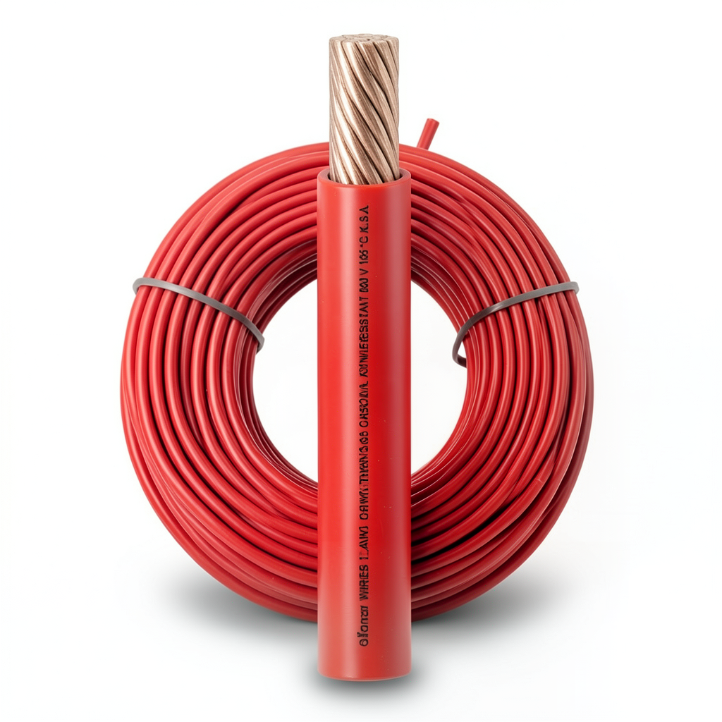 سلك مفرد AWM نحاس مجدول 600 فولت، 14 AWG، عزل PVC أحمر، 2500 قدم | شركة الفنار