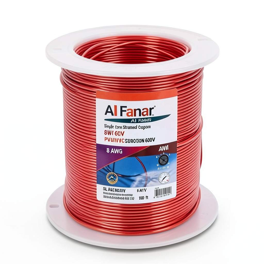 Single Core Stranded Copper AWM Wire 600V 8 AWG PVC Insulation Red 500 ft | Al Fanar