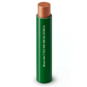 لفة سلك مفرد نحاس مرن عزل PVC، مقاس 35 mm²، 450/750 فولت، لون أخضر | شركة الفنار