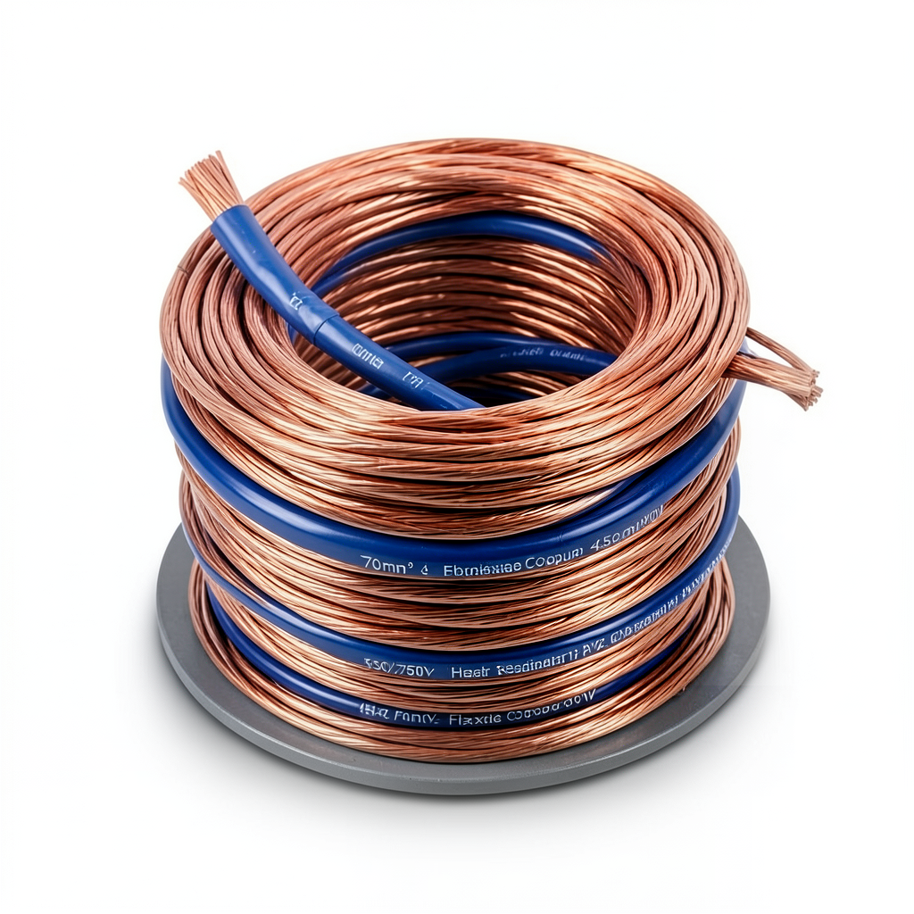 Flexible Copper Electric Wire 70mm2 450/750V Heat Resistant PVC, Blue | Al Fanar