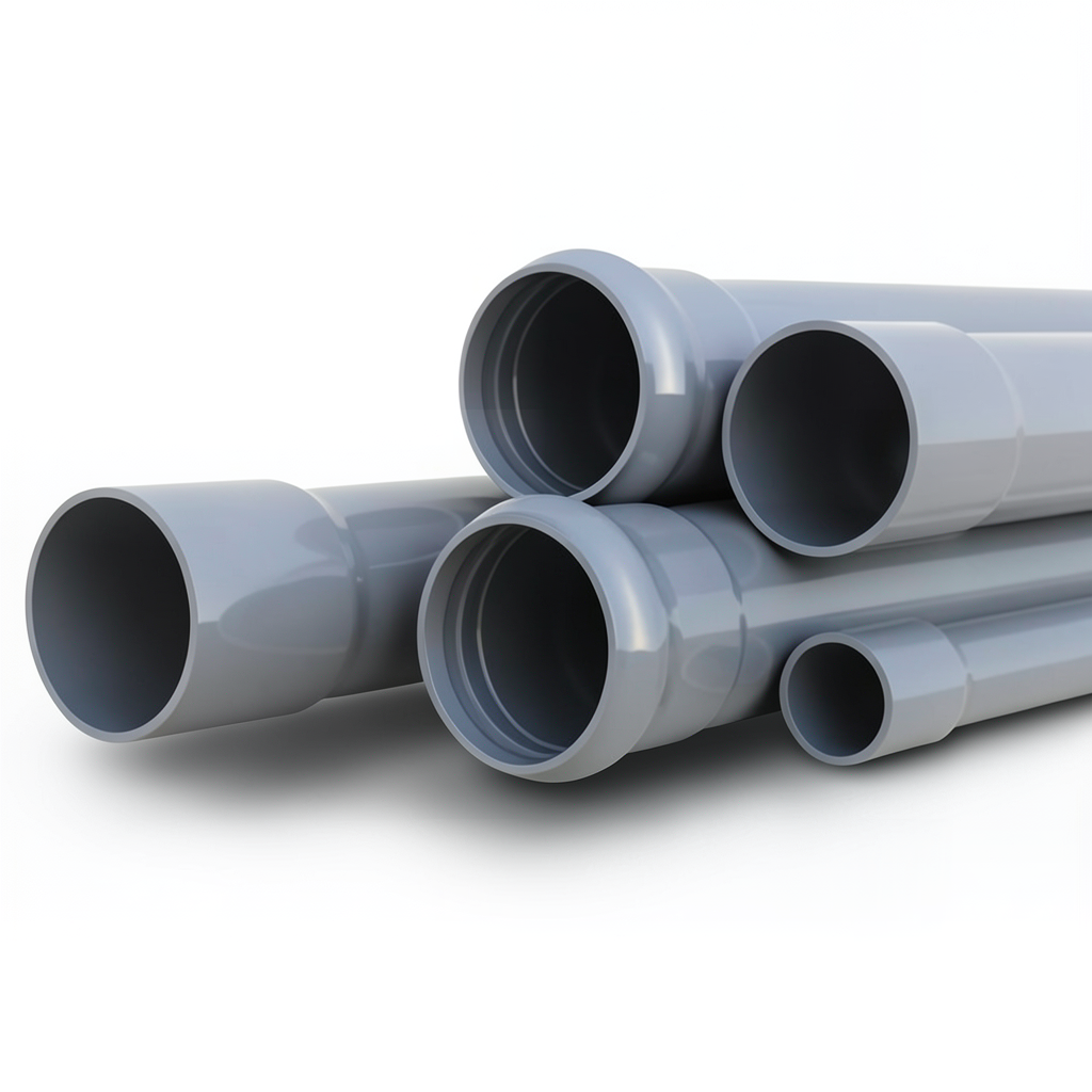 UPVC Pipes Nominal Pressure 4 Bar Outer Diameter 75 mm Thickness 1.8 mm Gray