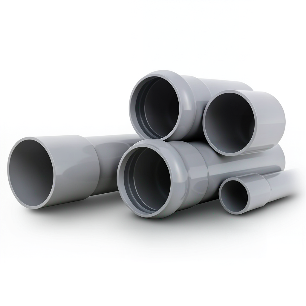 UPVC Pipes Nominal Pressure 4 Bar Outside Diameter 90 mm Thickness 1.8 mm Gray