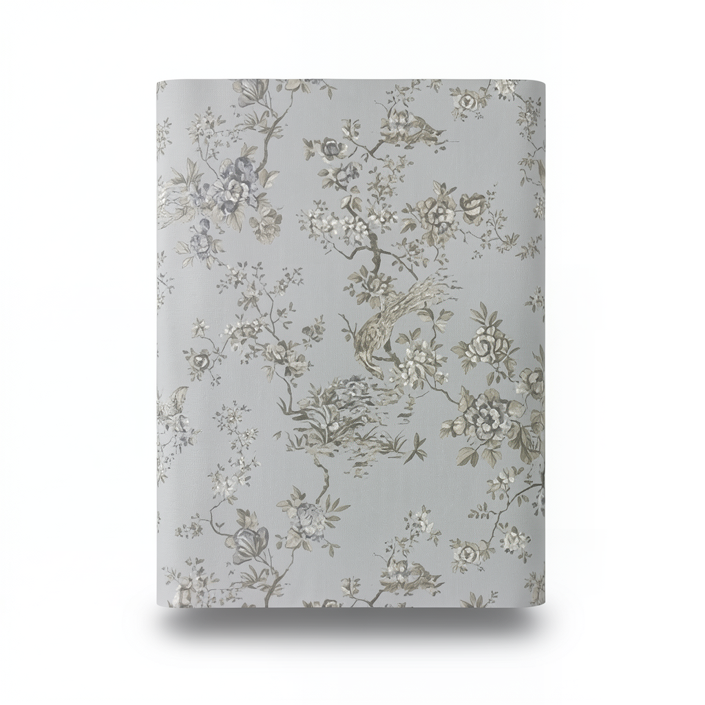 Italian Wallpaper Gray Color Floral Design, Size 10m x 1.06m, Model RC19047