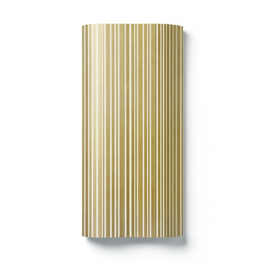 Italian Wallpaper Gold Color Striped Design, Size 10mx0.73m, Model 125030