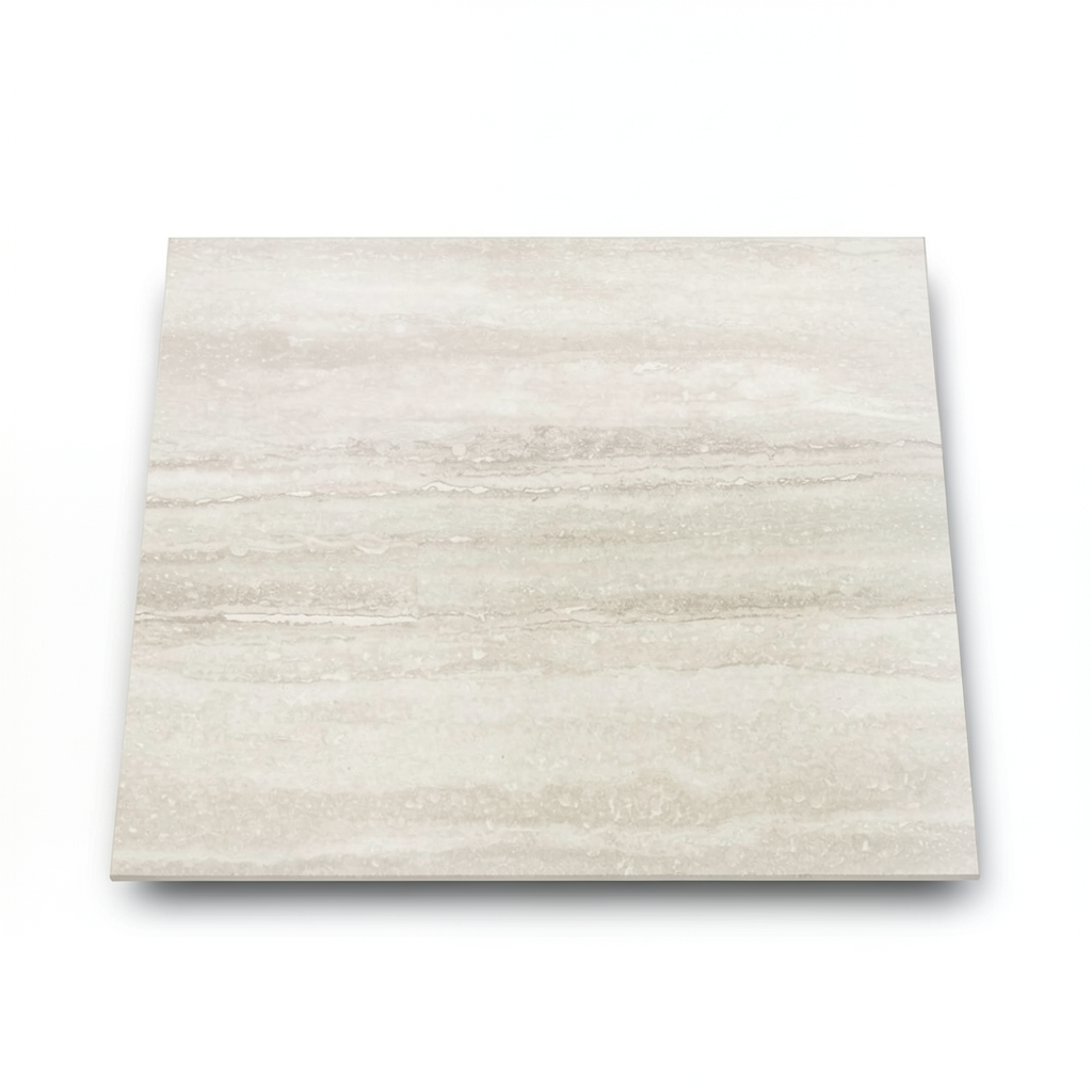 Rectangular Porcelain Floors 11 mm Thickness, 90x45 cm, Travertino Color, Amore Design