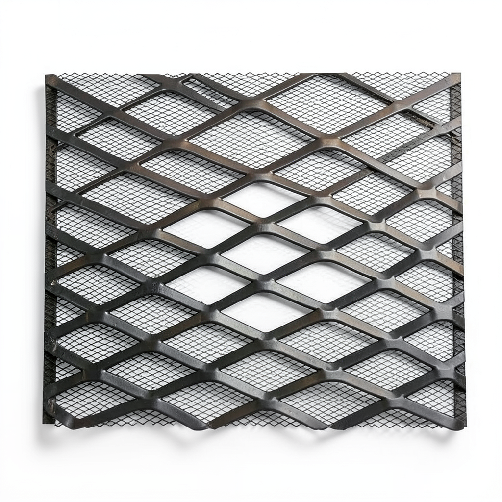 Hot Rolled Steel Expanded Metal Mesh Thickness 1.8 mm Width 1.22 m Length 2 m, Black
