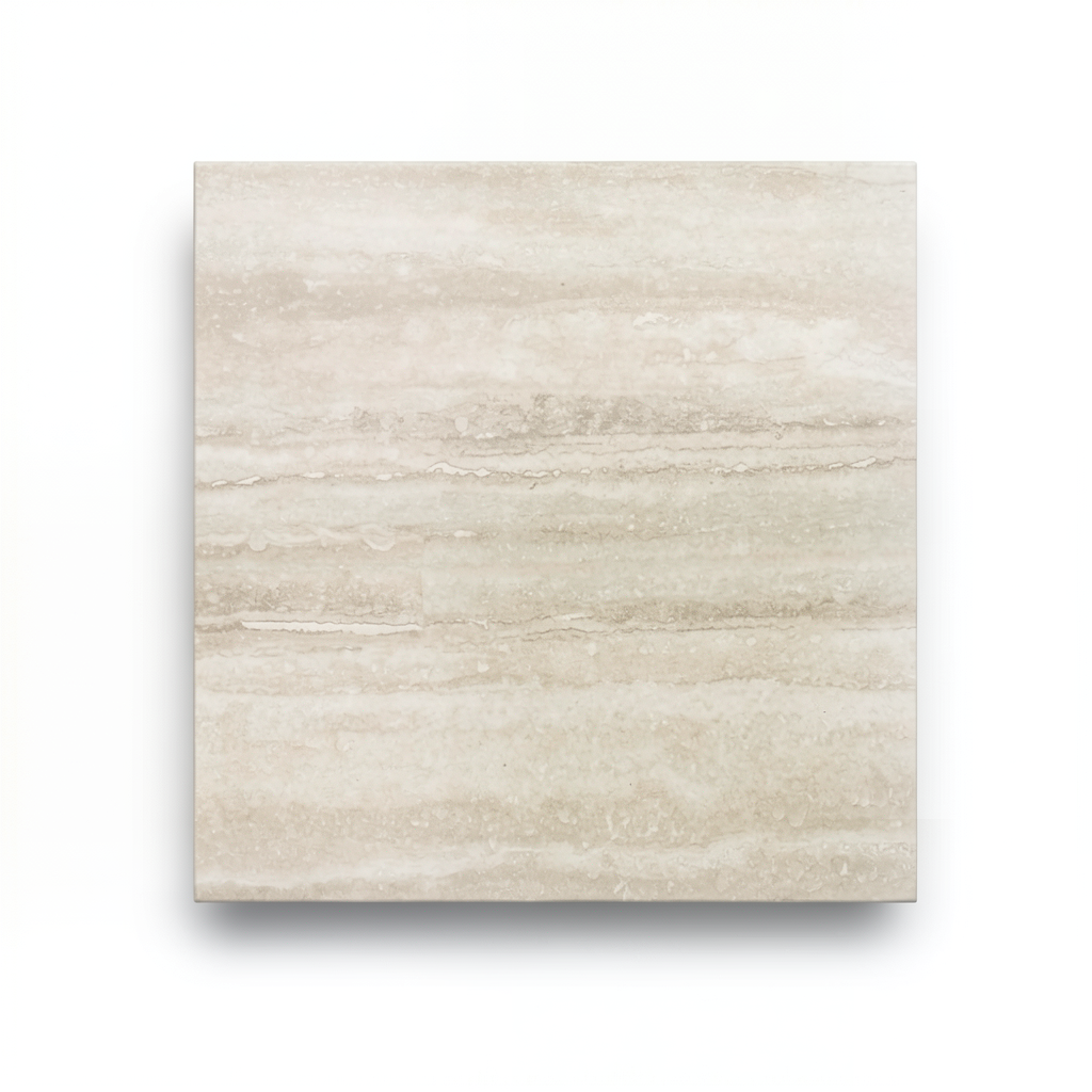 Porcelain Floor Tile 10 mm Thickness, 60x60 cm Size, Travertino Color, Amore Design