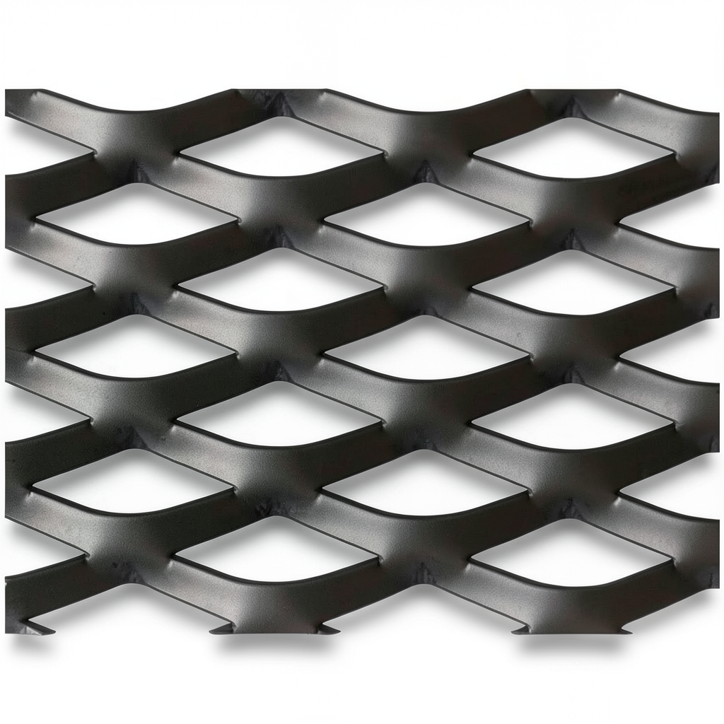 Hot Rolled Black Steel Expanded Metal Mesh Thickness 4.8 mm Width 2.44 m Length 1 m