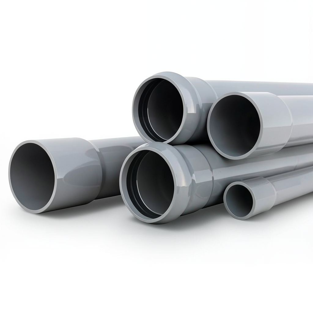 UPVC Pipes Nominal Pressure 4 Bar Outside Diameter 225 mm Thickness 4.5 mm Gray