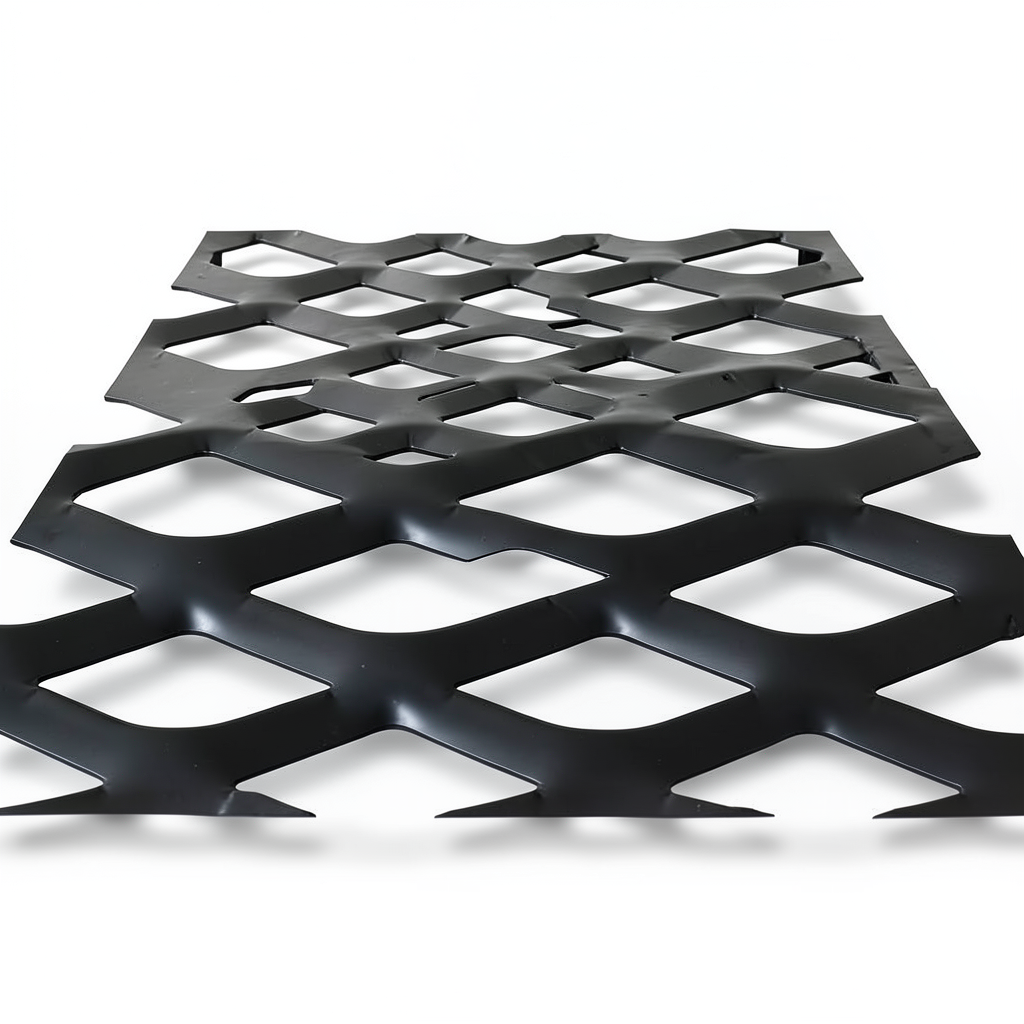 شبك حديد اسود بقلاوة وتد سمك 5.8 مم عرض 2.44 متر طول 6 متر