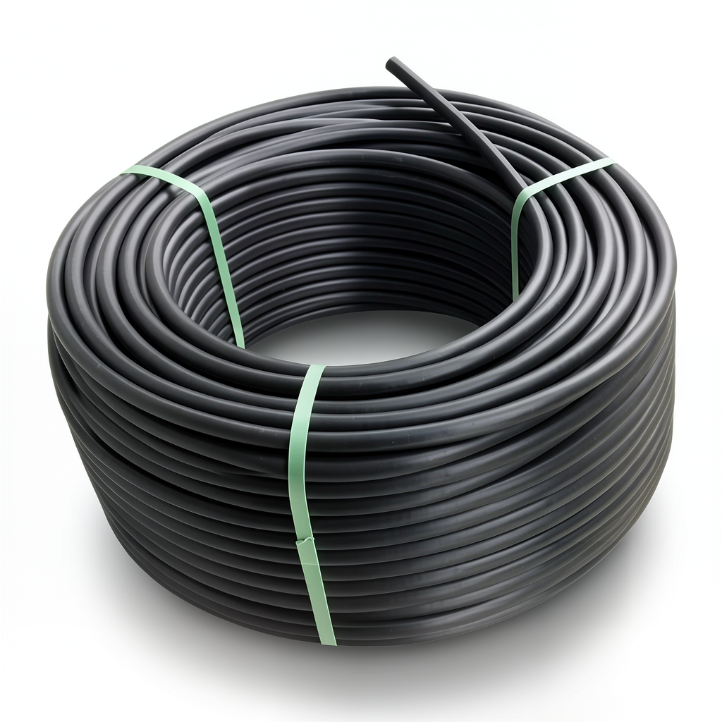 HDPE Polyethylene Plastic Coil Pipe 20 Bar Pressure PE 100, 125 mm Diameter SDR 9 Black