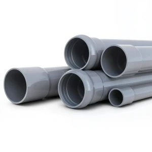 مواسير UPVC ضغط 4 بار قطر خارجي 250 مم سمك 4.9 مم لون رمادي