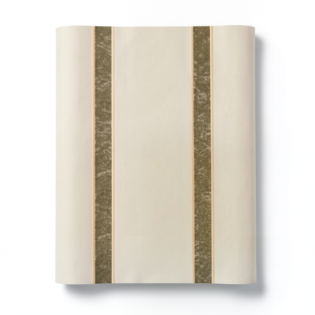 Italian Wallpaper Striped Design 10m x 0.73m, Light Beige