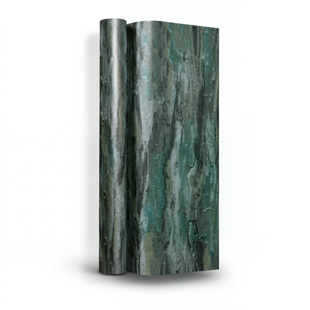 Patterned Wall Decoration 10m x 1.06m Dark Green Model 83685