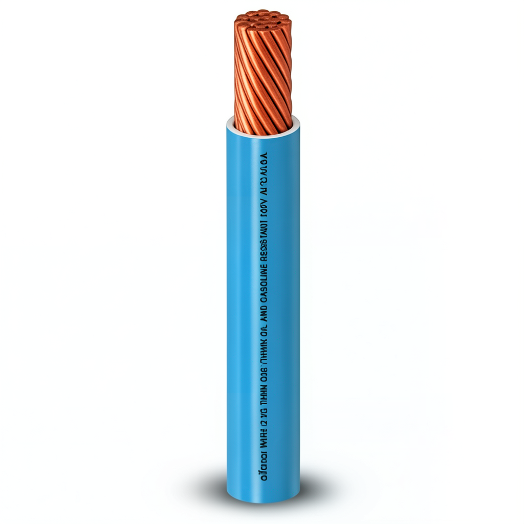 سلك كهرباء مفرد AWM نحاس مجدول 10 AWG، 600 فولت، عزل PVC أزرق، طول 2500 قدم | شركة الفنار