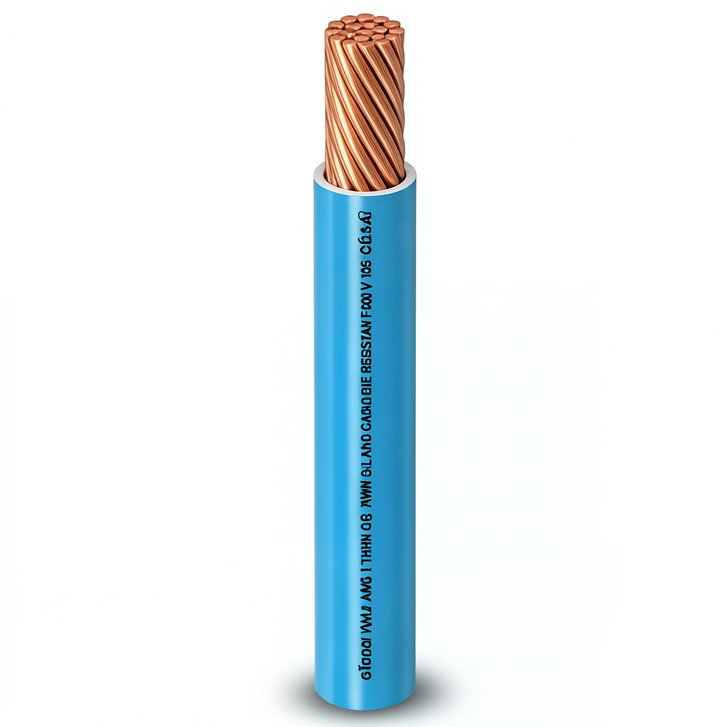 سلك مفرد AWM نحاس مجدول 600 فولت 8 AWG عزل PVC أزرق 500 قدم | شركة الفنار