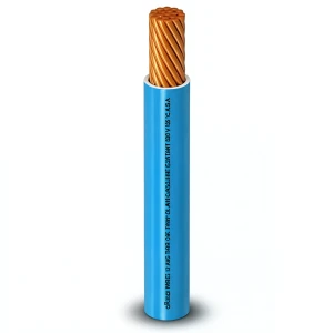 لفة سلك مفرد AWM نحاس مجدول 600 فولت 3 AWG عزل PVC ازرق 500 قدم | شركة الفنار