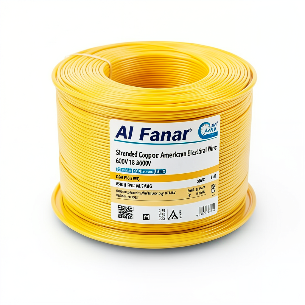 Stranded Copper AWM American Electrical Wire 600V 18 AWG PVC Yellow 2500ft | Al Fanar