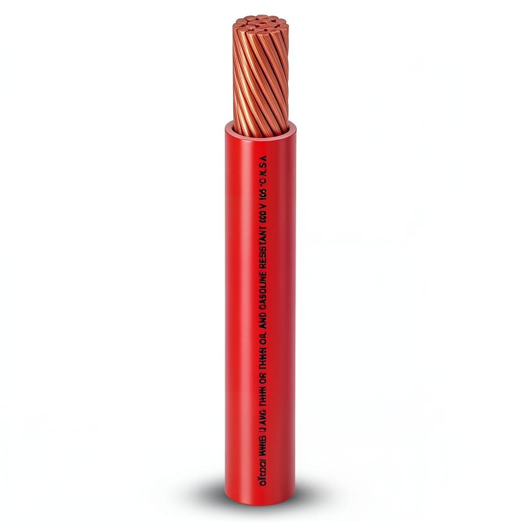 سلك مفرد AWM نحاس مجدول 600 فولت مقاس 1/0 AWG معزول PVC احمر 500 قدم | شركة الفنار