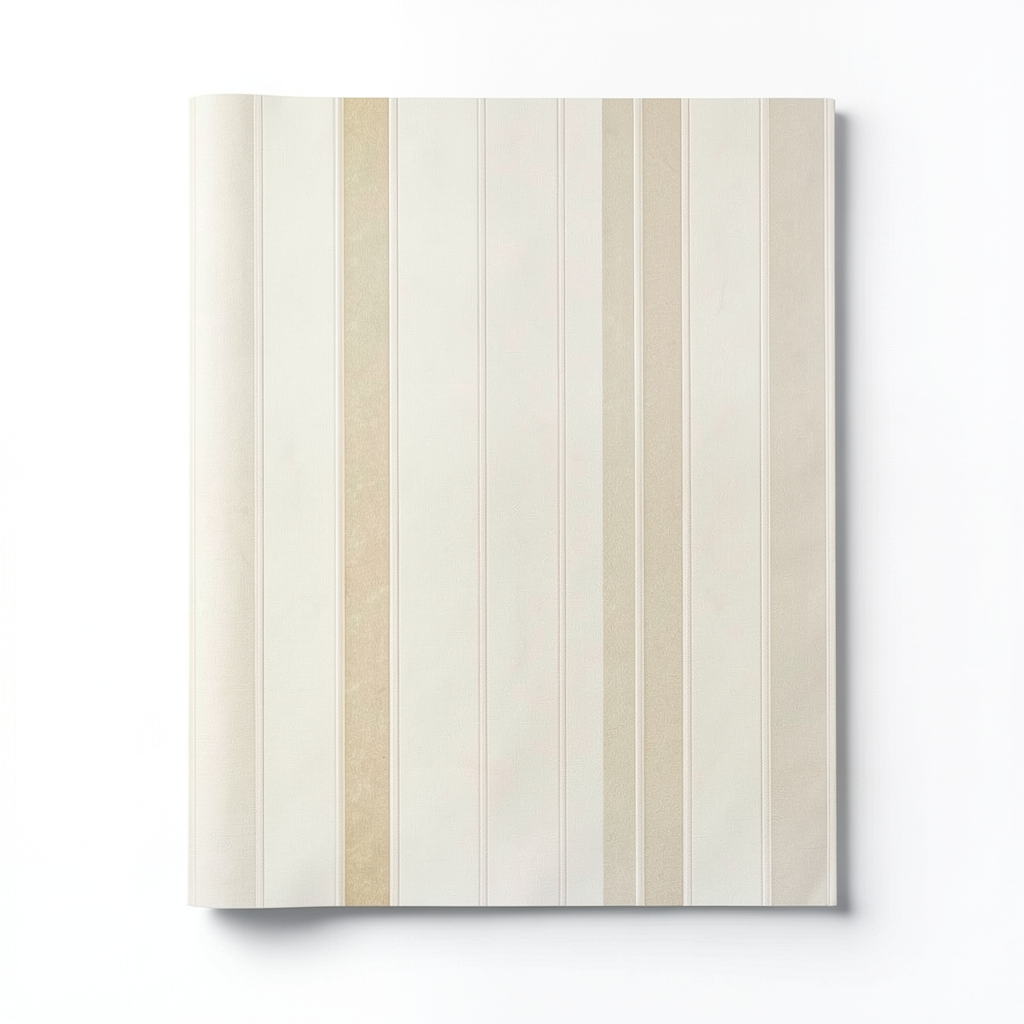 Striped Wall Covering 10m x 0.73m Pale Beige, Model 7036