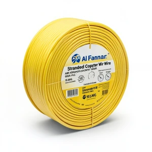 لفة سلك كهرباء امريكي AWM نحاس مجدول 600 فولت 18 AWG معزول PVC أصفر 2500 قدم | شركة الفنار
