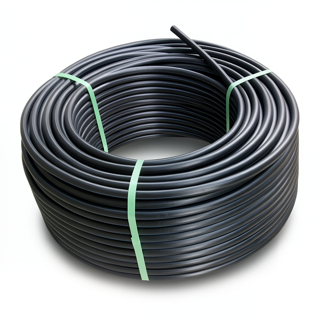 لفة أنابيب HDPE ضغط 12.5 بار PE 80، قطر خارجي 75 مم، SDR 11، أسود