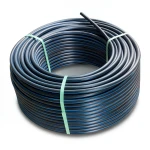 HDPE Plastic Coil Pipe Nominal Pressure 6 Bar PE 80 OD 110 mm SDR 22 Black with Blue Stripes