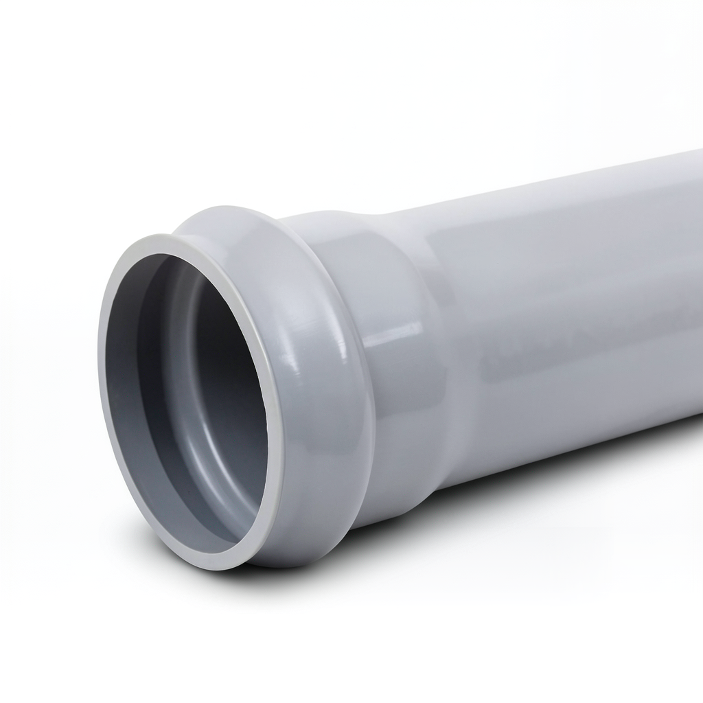 UPVC Pipe 6 Bar Pressure 180 mm OD 5.3 mm Thickness Grey