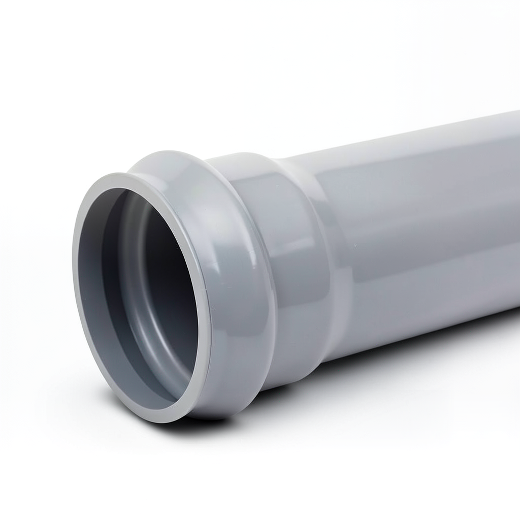 UPVC Plastic Pipe Nominal Pressure 6 Bar Size 200 mm Thickness 5.9 mm Grey Color
