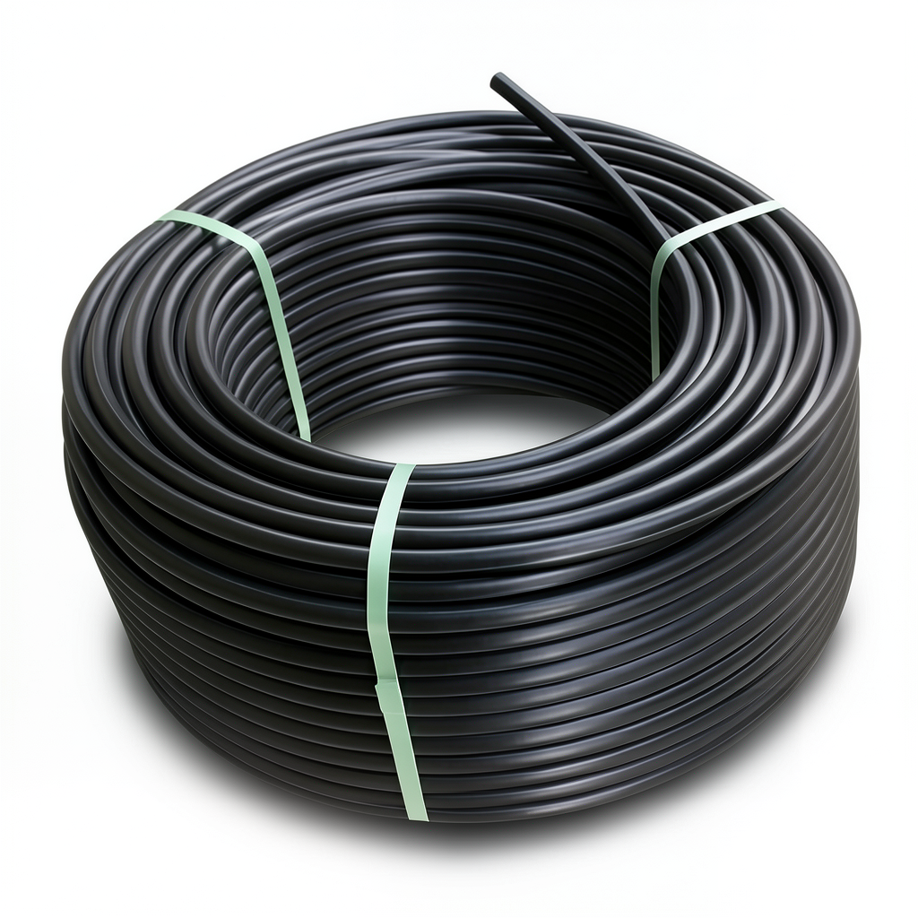 لفة أنابيب HDPE ضغط 16 بار PE 80 قطر خارجي 16 مم SDR 9 لون أسود