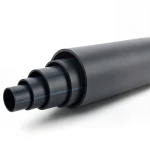 HDPE Plastic Pipe PN 6 Bar PE 80, 355 mm Diameter, SDR 22, Black