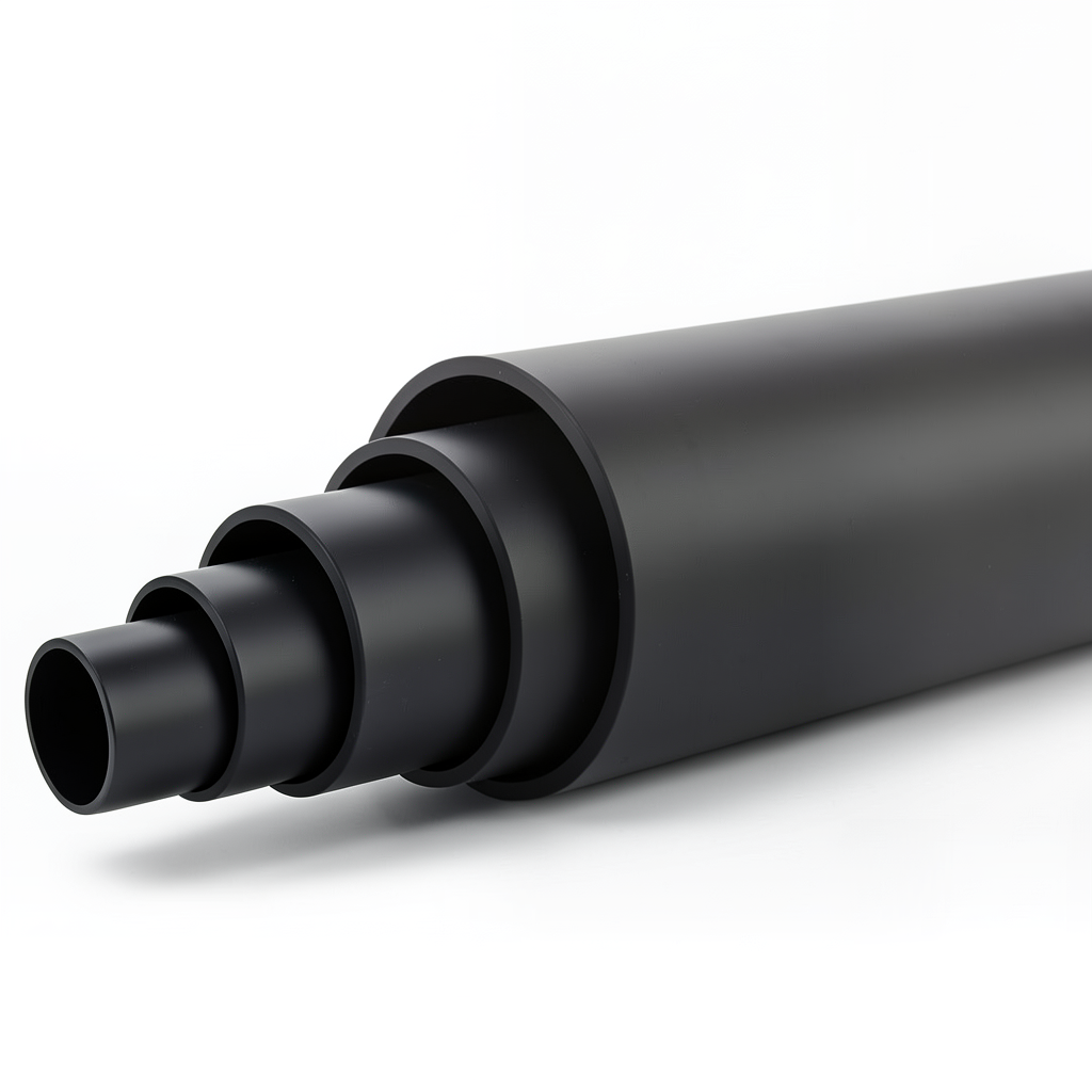 مواسير بلاستيك HDPE ضغط 6 بار PE 80 قطر خارجي 630 مم SDR 22 لون أسود