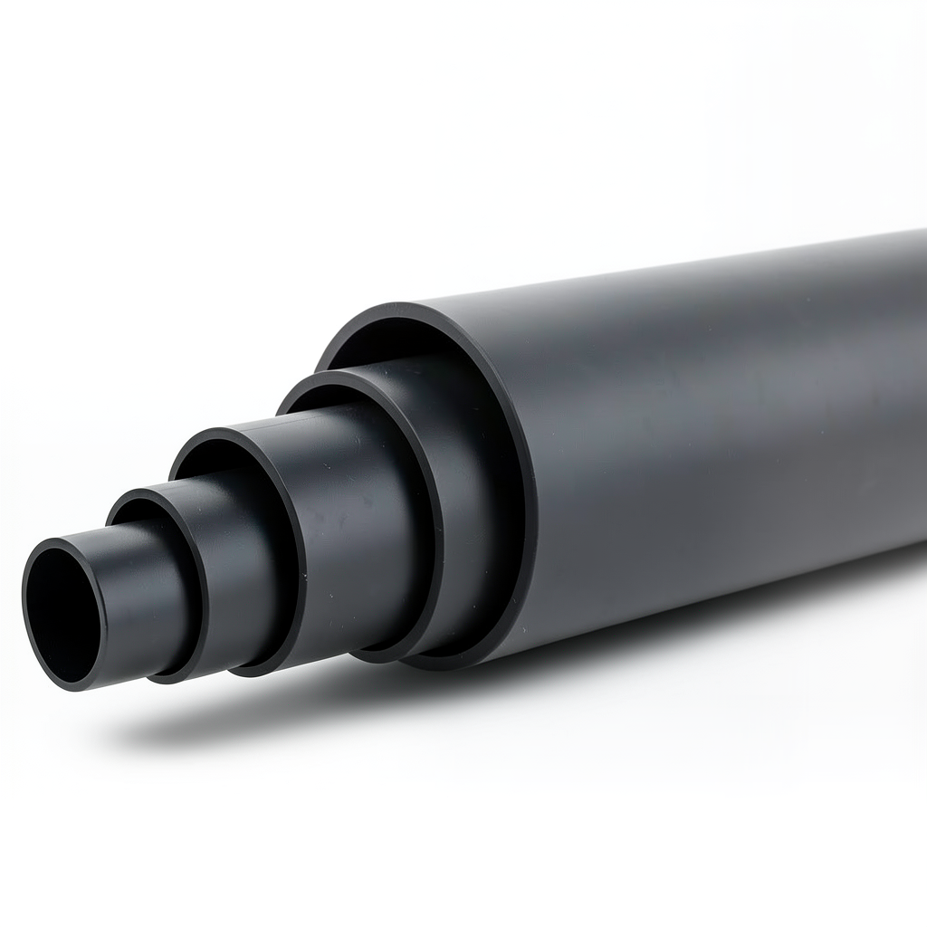 مواسير HDPE ضغط 4 بار PE 80 قطر خارجي 180 مم SDR 33 لون أسود